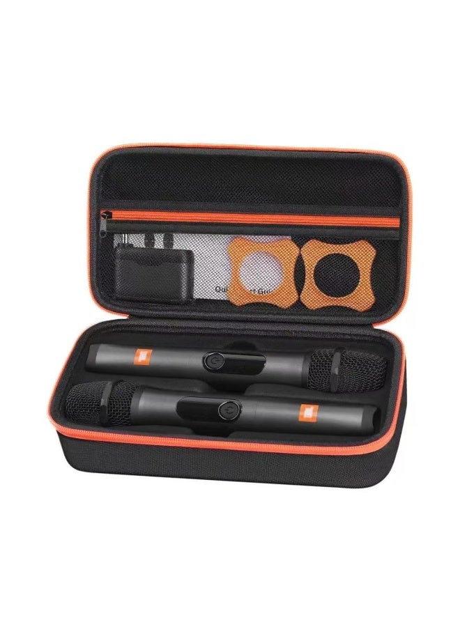 Wireless Microphone Case for JBL PartyBox Wireless Mic, Waterproof Shockproof Handheld Dual Mic Hard Travel Carrying Stoage Bag with Zipper Mesh Pocket (Box ONLY) - Image 4